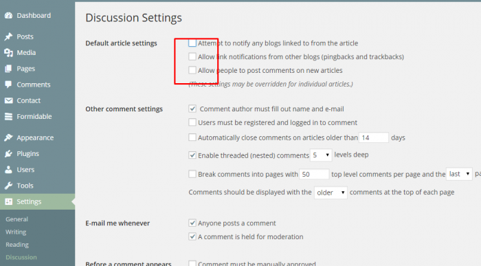 discussion wordpress