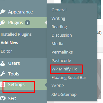 wp minify fix konf