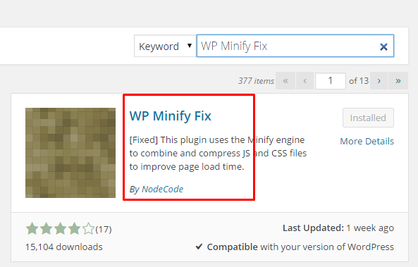 wp minify fix