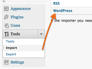 import wordpress