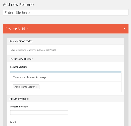 create new resume