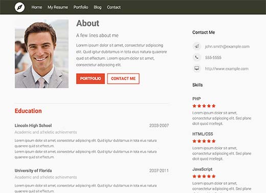 CV online Wordpress