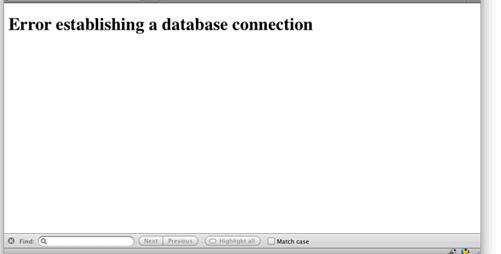 Error Establishing A Database Connection