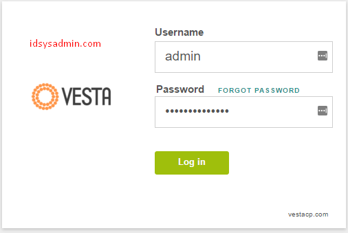 login page