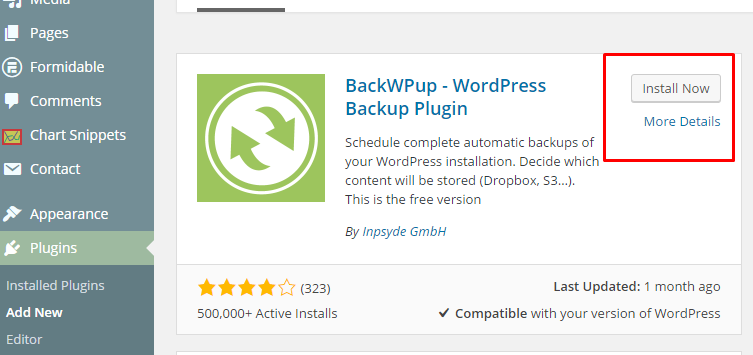 Cara Backup WordPress - Install plugin BackWPup