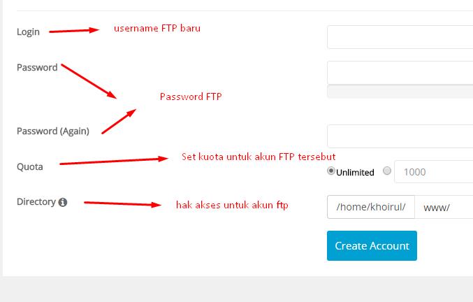 detil pembuatan akun ftp