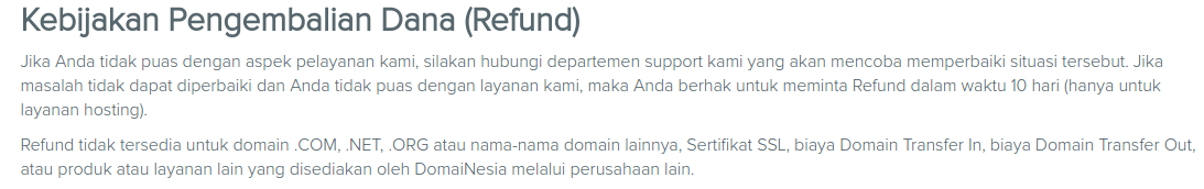 Garansi Refund Domainesia