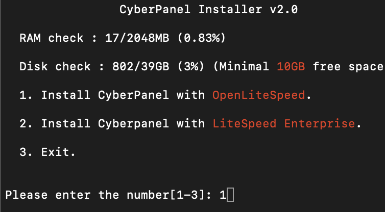  Install CyberPanel with OpenLiteSpeed